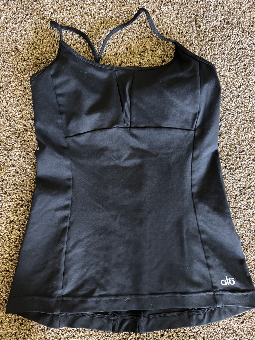 ALO Yoga Black Strappy Camisole Tank